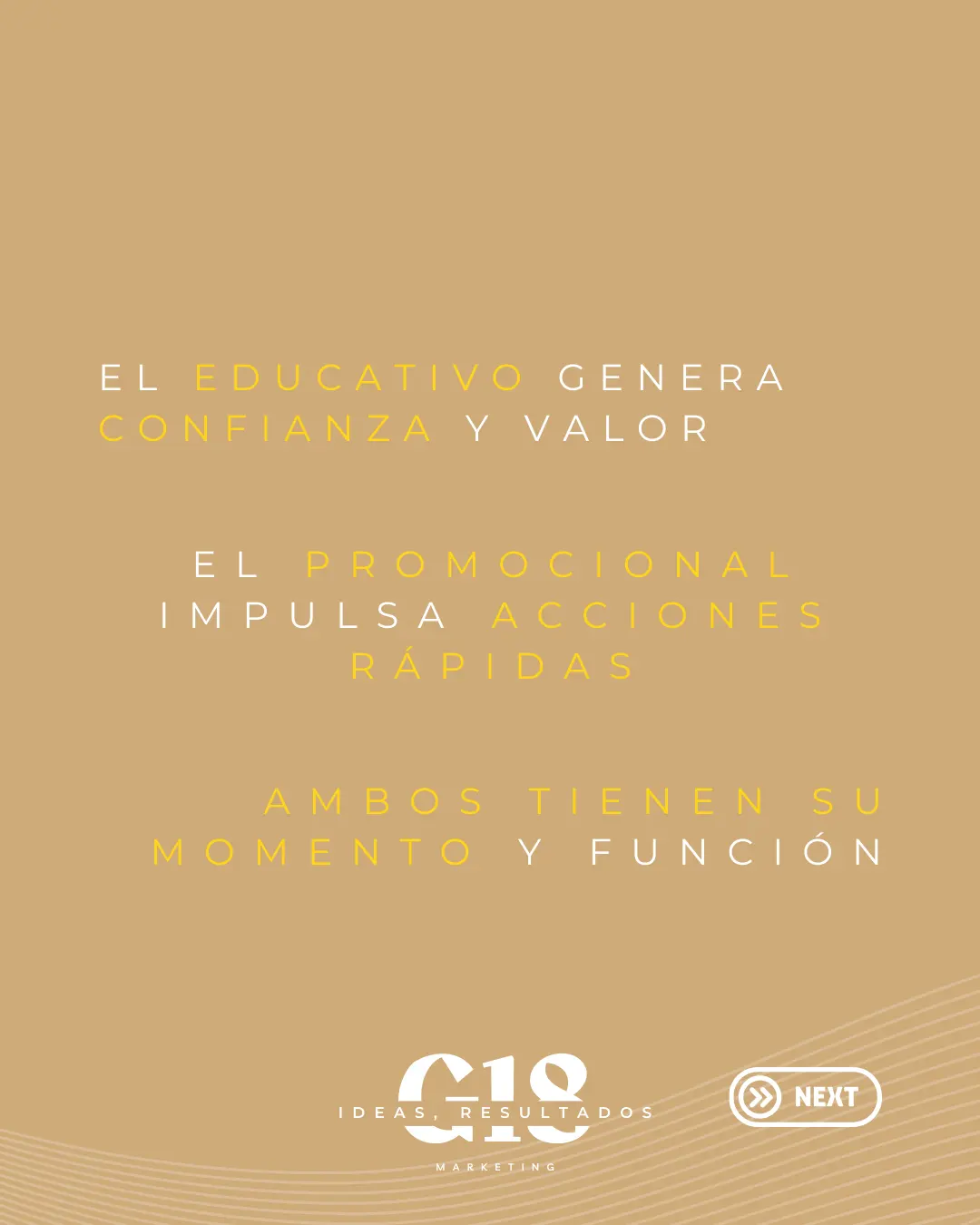 Contenido educativo vs contenido promocional