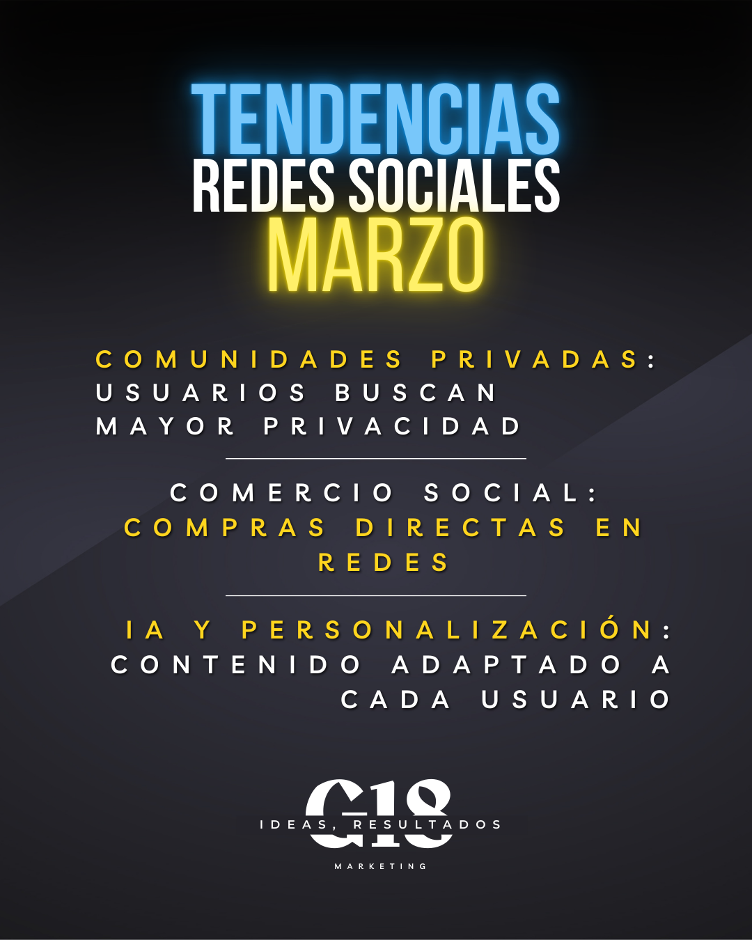 Tendencias redes sociales marzo