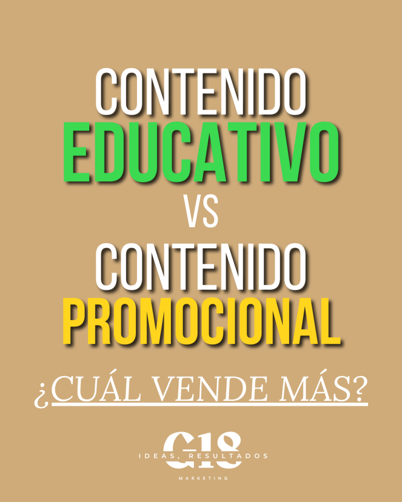 Contenido educativo vs contenido promocional
